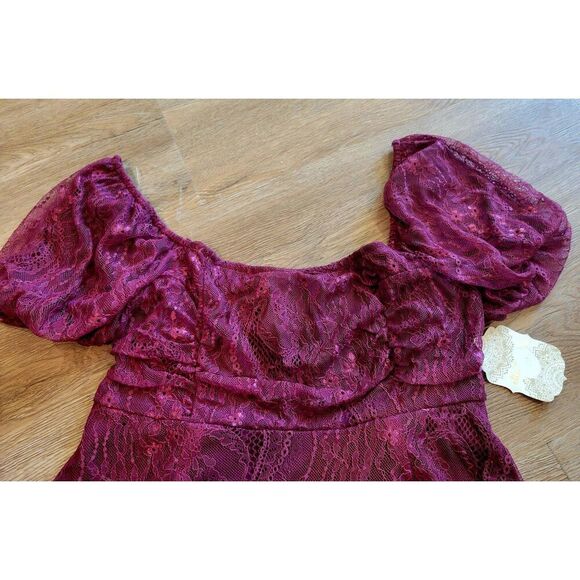 Women's lace dress large nwt Altered States large burgundy sexy cocktail - Picture 6 of 8